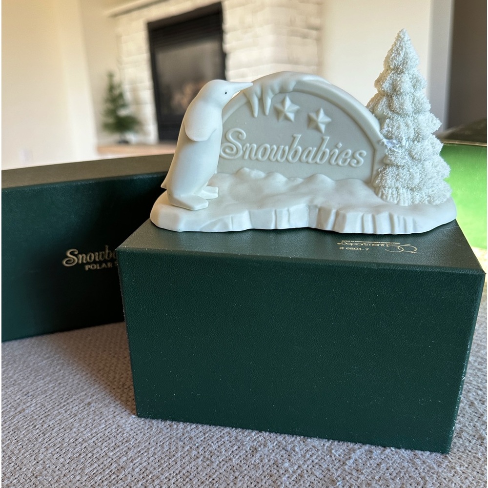 **BOGO!** (see below) Dept 56 Snowbabies Polar Sign, boxed, vintage 1991